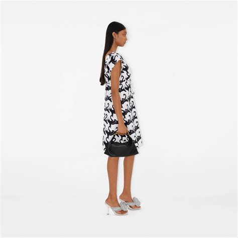 Swan Cotton Dress in Monochrome .